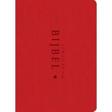 Naardense bijbel rood vivella dundruk, incl. foedraal